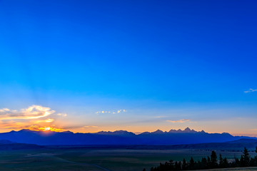 Sunset from Curtis Canyon, National Forest, Tetons