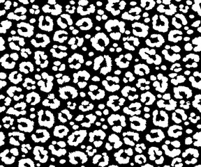 Print leopard pattern texture repeating seamless monochrome black white