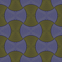 Seamless geometric pattern. Geometric simple fashion fabric print. Vector repeating tile texture. Overlapping circles funky theme. Usable for fabric, wallpaper, wrapping, web and print.