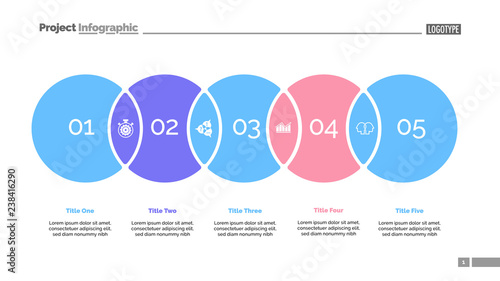 Five Circles Process Chart Slide Template Business Data Point Five Circles Process Chart Slide Template Business Data Point Solution Design