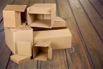Cardboard Boxes on desk