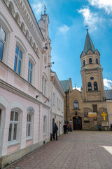 Fototapeta na wymiar famous town in Poland - Sanok - the birthplace of Zdzislaw Beksinski