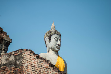 Fototapeta premium Buddha Statue in Wat Yai Chai Mongkol, Ayutthaya, Thailand