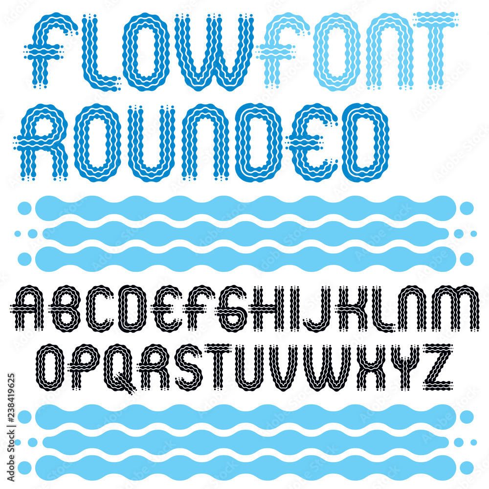 Poster set of trendy pop vector capital english alphabet letters isolated. rounded bold retro type font, sc