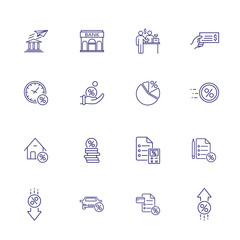Mortgage icon set. Set of line icons on white background. Credit and money concept. Bank, credit, mortgage, money. Vector illustration can be used for topics like banking, investment, credit 