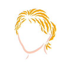 Woman with blond wavy hair, casual hairstyle