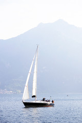 Fototapeta premium Yachting on Iseo Lake, Italy, Europe