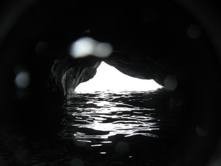 Dark sea cave
