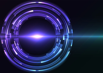 blue purple abstract circle background, digital overlap layer line, simple technology design template, vector illustration