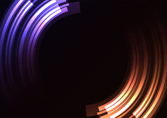 purple orange abstract circle background, digital overlap layer line, simple technology design template, vector illustration
