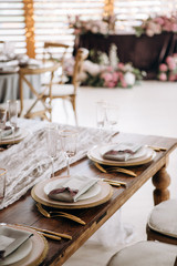 Beautiful decoration fo the wedding table.