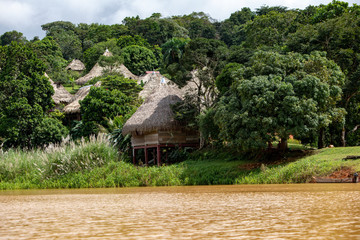 Embera Houses on Chagres River, Panamá