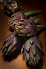 Fototapeta premium Palermo artichokes on wooden table