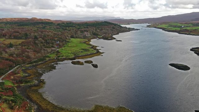 Sunset in autumn at Dunvegan Castle, Isle of Skye