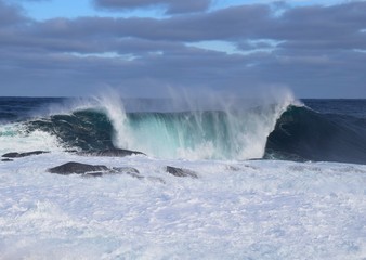 large waves along the coastline of Newfoundland 