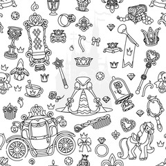 Obraz premium vector girlish seamless pattern