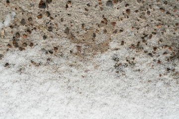 concrete floor covered with snow