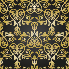 Fototapeta premium Classic seamless vector pattern. Damask orient ornament. Classic vintage background. Orient golden ornament for fabric, wallpaper and packaging