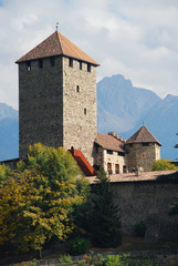 Fototapeta na wymiar The keep (tower) of Tyrol Castle in Tirolo, South Tyrol, Italy