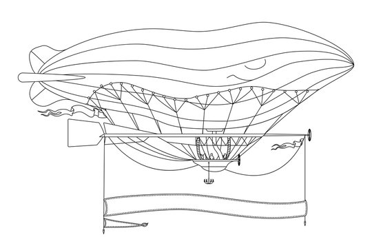 recommend clip art: vector airship, zeppelin, dirigible