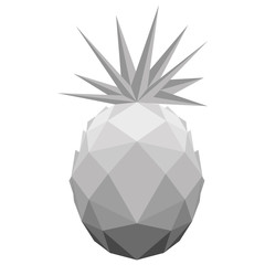 Isolated low poly pineapple fruit. Vector illustration design