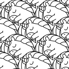 vector unicorn pattern coloring page