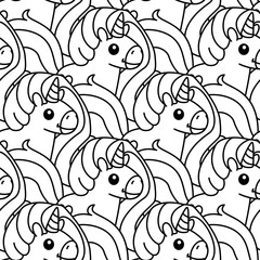 Fototapeta na wymiar vector unicorn pattern coloring page