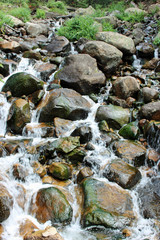 water over rocks