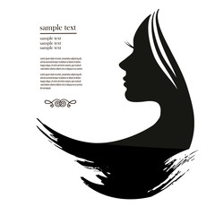 silhouette of a young woman with long hair