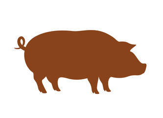 Pig swine silhouette vector icon