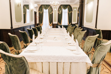 Table set for an event party or wedding reception