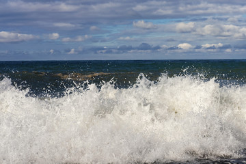 Splashing white wave