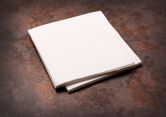white paper napkin on  Background.