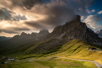 Clouds over the mountains, Passo Giau, Dolomites, Italy