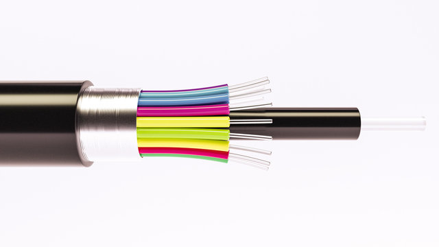 Fiber optical cable detail - Highspeed cable - 3D Rendering