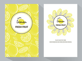 creative business brochure template with lemons, vector illustration
