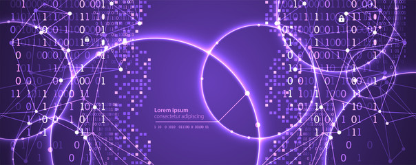 Obraz premium Technology background. Big data concept. Binary computer code. Vector illustration.