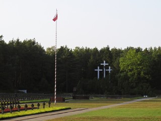 Tomb Stones Crosses at Cemetery of Palmiry Memorial Site, September 2018, Palmiry, Poland
