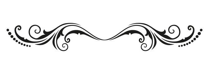 Vintage vector pattern with wavy elements for printing design. Black drawing isolated on white background.