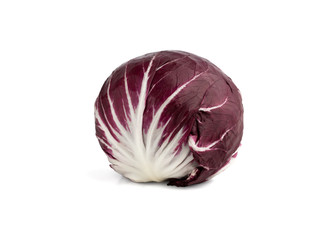 Fototapeta premium Radicchio isolated on white background. Fresh Radicchio salad closeup on a white background.