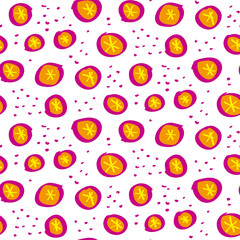 Naive simple hand drawn polka dot seamless pattern