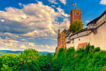 Wartburg Castle, Germany. View of the central part of the castle