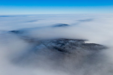 Obraz premium Foggy forest and sea of clouds
