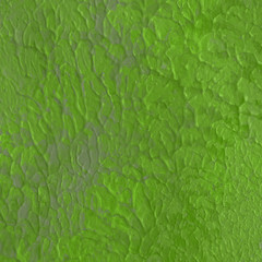 Acrylic green texture with abstract washes and brush strokes on the white paper background.