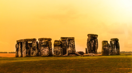 Stonehenge in united kingdom at Sunset