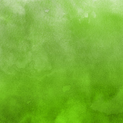 Watercolor green texture with abstract washes and brush strokes on the white paper background.