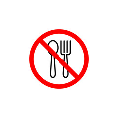 Forbidden eating, forkspoon icon can be used for web, logo, mobile app, UI, UX