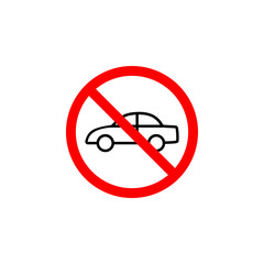 Forbidden car icon can be used for web, logo, mobile app, UI, UX