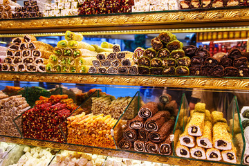 Sweets in the Turkish market.
