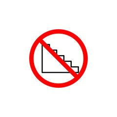 Forbidden stairs icon can be used for web, logo, mobile app, UI, UX